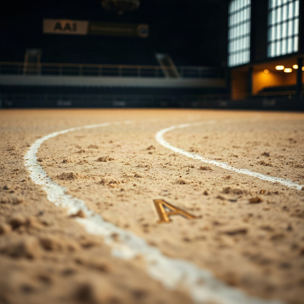 Arena sand and letter markers